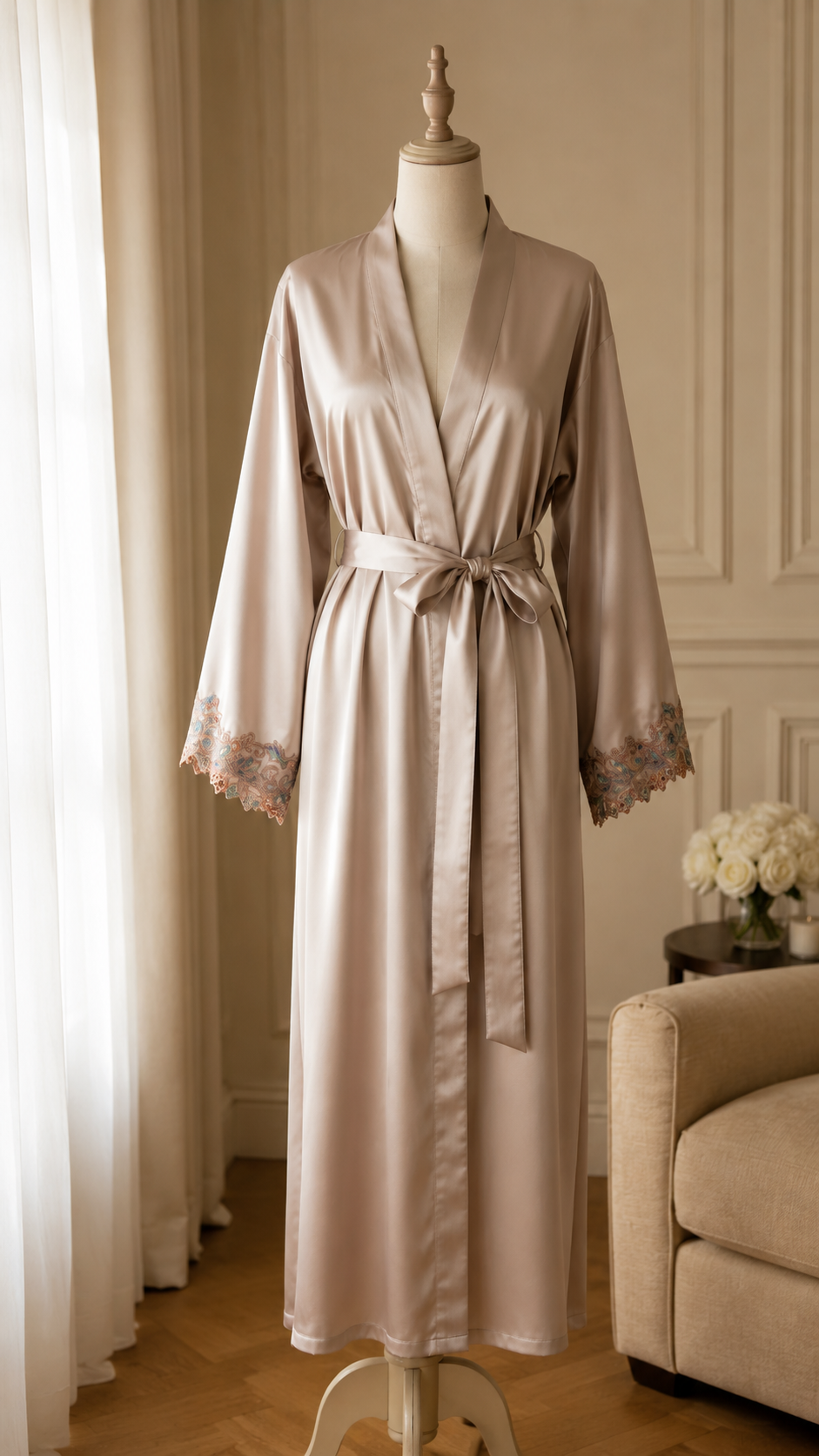 Robe de chambre de luxe en soie de mûrier lourde
