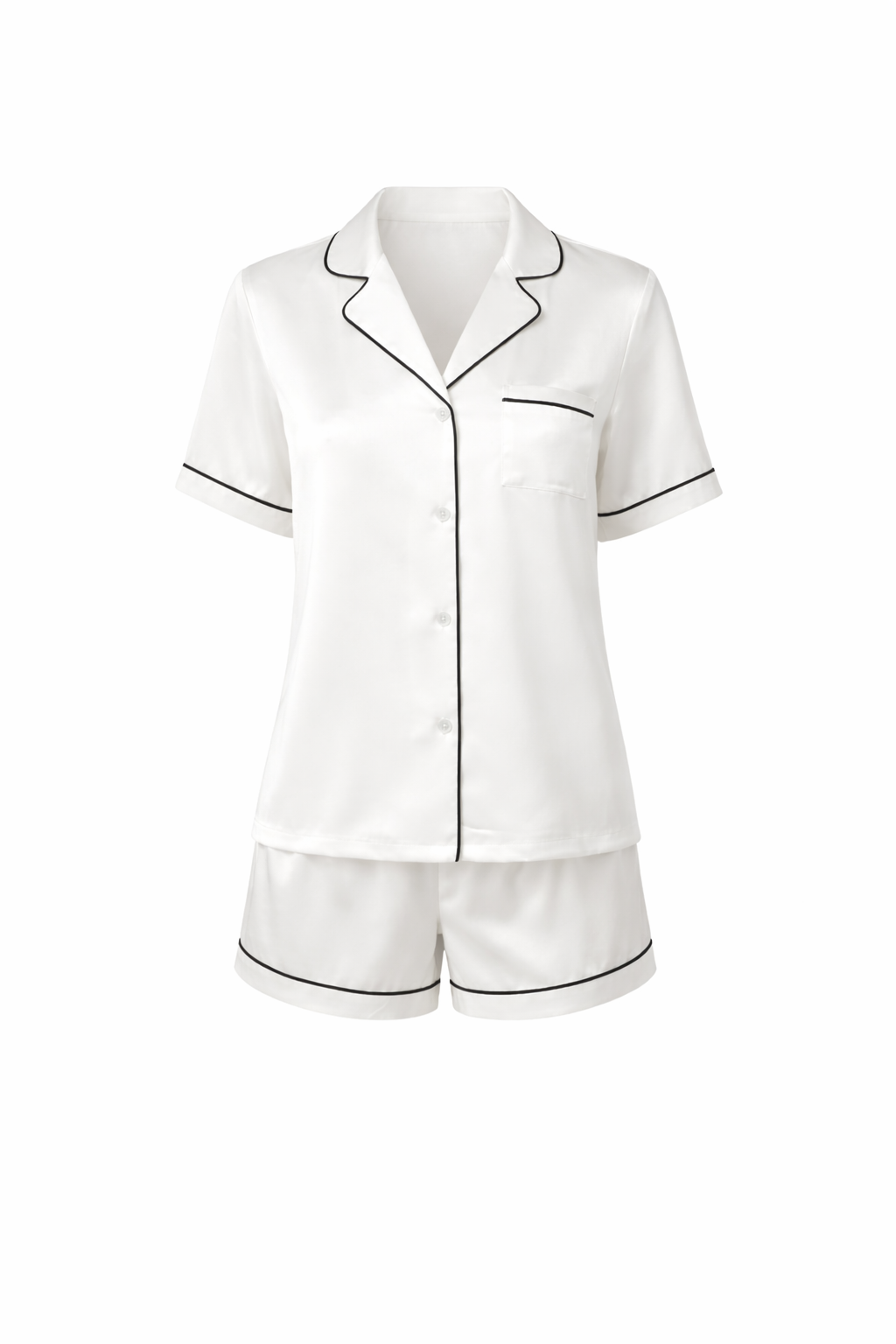 Summer Silk Pijama Set - Short Sleeves & Shorts