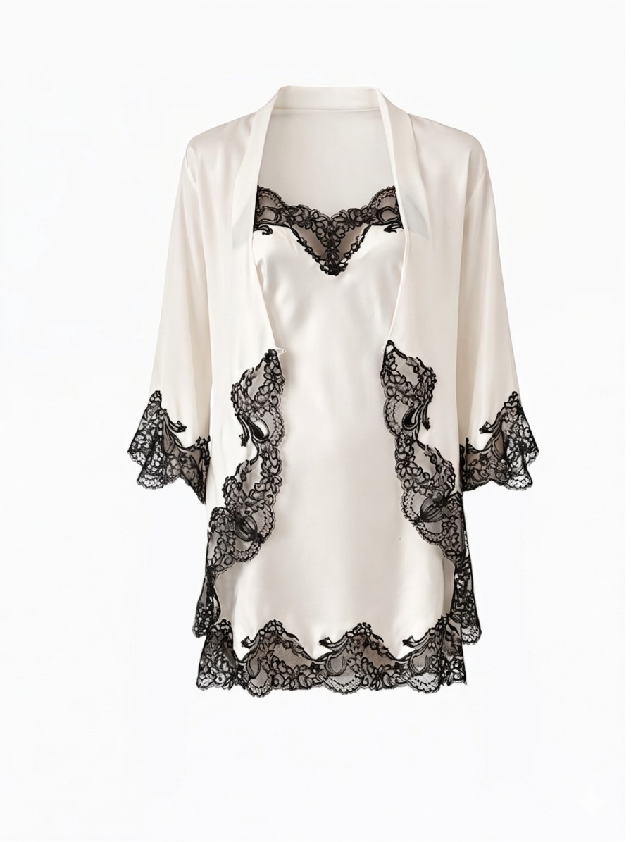 Silk Elegant Night-Robe Set