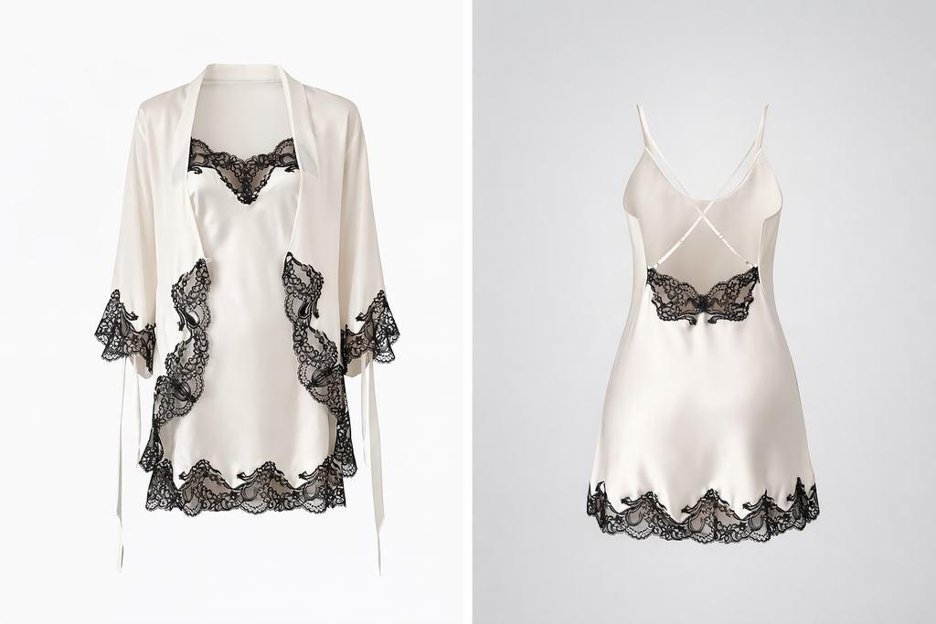Silk Elegant Night-Robe Set