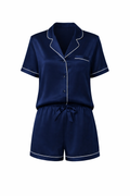 Summer Silk Pijama Set - Short Sleeves & Shorts