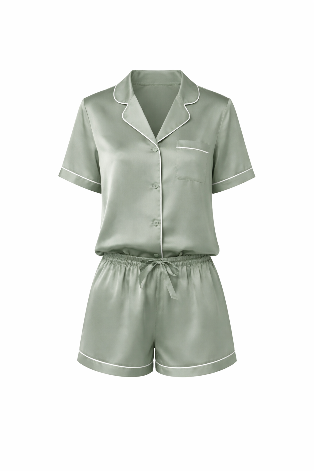 Summer Silk Pijama Set - Short Sleeves & Shorts